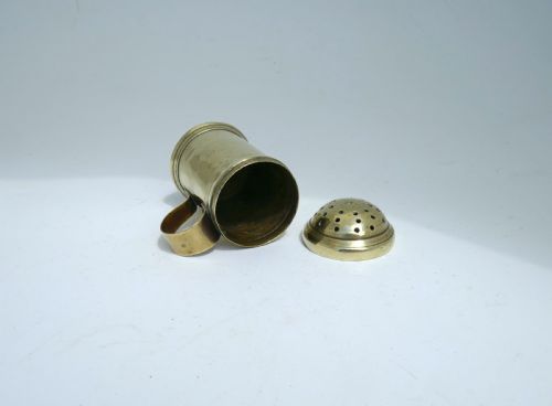ANTIQUE METALWARE 18THC BRASS SMALL LIDDED DREDGER SPICE POT ENGLISH C176080 - ADDITIONAL PHOTO 2
