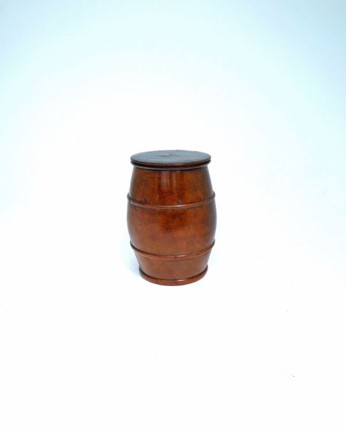 antique treen 19thc fruitwood lidded dry storage jar english c184060 - CATEGORY: ANTIQUE BOXES - DATED 19TH CENTURY