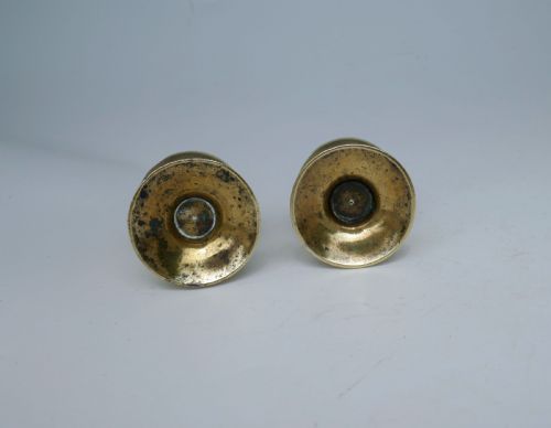 ANTIQUE EARLY METALWARE 18THC PAIR OF BRASS MUFFINEERS ENGLISH C176080 - ADDITIONAL PHOTO 1