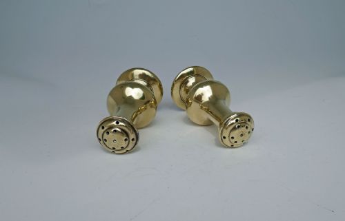 ANTIQUE EARLY METALWARE 18THC PAIR OF BRASS MUFFINEERS ENGLISH C176080 - ADDITIONAL PHOTO 3