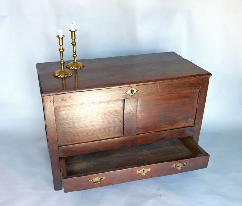 ANTIQUE COUNTRY FURNITURE EARLY 18THC FRUITWOOD COFFER WITH DRAWER ENGLISH C170020 - ADDITIONAL PHOTO 4
