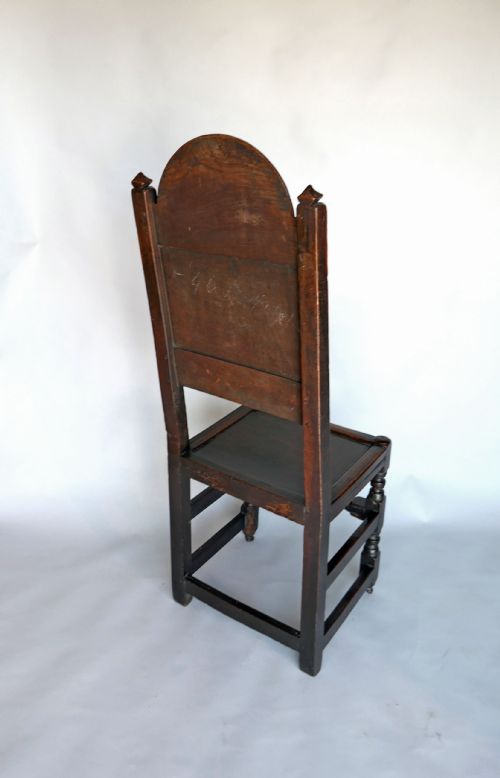 17THC PERIOD OAK FURNITURE SINGLE CHAIR WITH WELL CARVED ARCHED CRESTING RAIL LANCASHIRE CIRCA 1685 - ADDITIONAL PHOTO 3