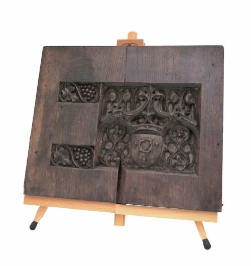 antique early carving 15thc oak gothic tracery carved panel door french c146090 - CATEGORY: ANTIQUE MISCELLANEOUS - DATED 16TH CENTURY
