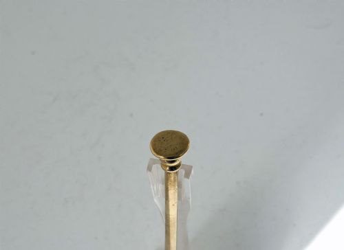 ANTIQUE EARLY METALWARE 16THC BRASS ELIZABETH 1 SEAL TOP SPOON WITH MAKERS MARK ENGLISH C162045 - ADDITIONAL PHOTO 1