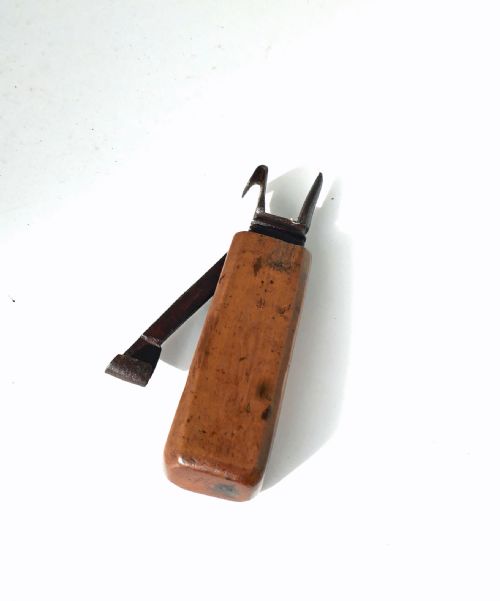 ANTIQUE EARLY METALWARE 18THC YEW WOOD HANDLED RACE KNIFE ENGLISH C176080 - ADDITIONAL PHOTO 3