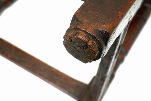 ANTIQUE EARLY OAK FURNITURE 17THC CHARLES 1 JOYNED STOOL ENGLISH C162540 - ADDITIONAL PHOTO 4
