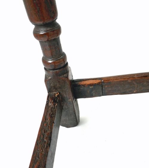 ANTIQUE EARLY OAK FURNITURE 17THC CHARLES 1 JOYNED STOOL ENGLISH C162540 - ADDITIONAL PHOTO 5