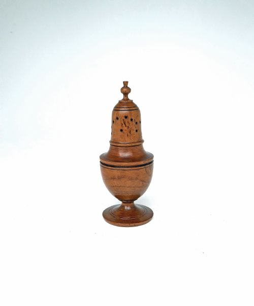 antique treen collectables 19thc ash turned muffineer english c182040 - CATEGORY: ANTIQUE MISCELLANEOUS - DATED 19TH CENTURY