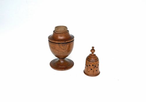 ANTIQUE TREEN COLLECTABLES 19THC ASH TURNED MUFFINEER ENGLISH C182040 - ADDITIONAL PHOTO 1