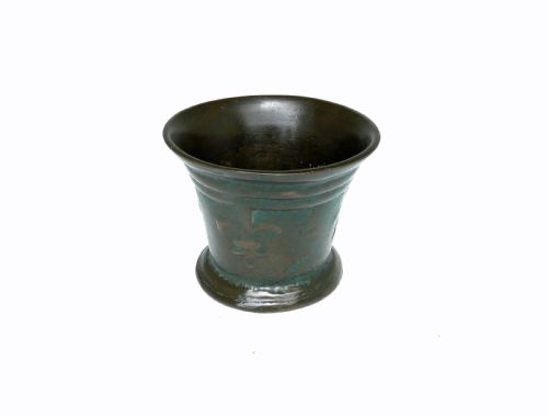 antique early metalware 17thc bronze english mortar with fleurdelis london c166080 - CATEGORY: ANTIQUE METAL - DATED 17TH CENTURY