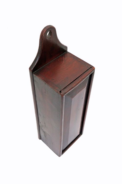 ANTIQUE 18THC CHERRYWOOD CANDLEBOX WITH FRONT SLIDING LID ENGLISH C177090 - ADDITIONAL PHOTO 4