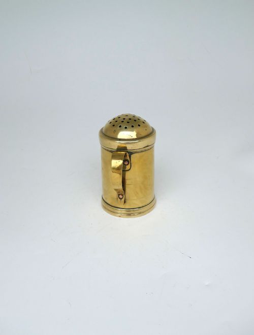 ANTIQUE METALWARE 18THC BRASS LIDDED DREDGER SPICE POT ENGLISH C176080 - ADDITIONAL PHOTO 1