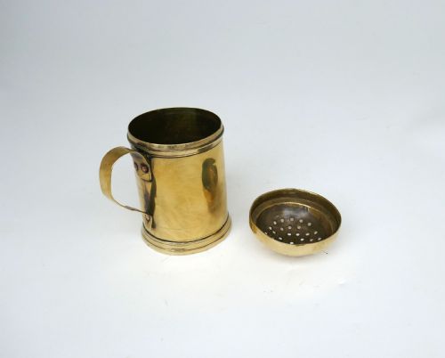 ANTIQUE METALWARE 18THC BRASS LIDDED DREDGER SPICE POT ENGLISH C176080 - ADDITIONAL PHOTO 3