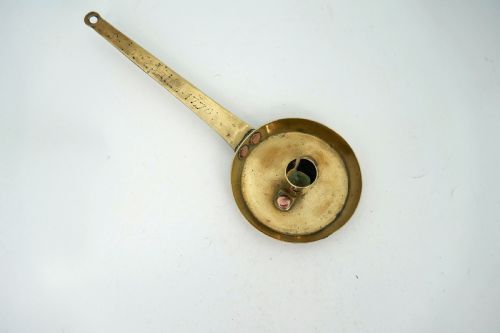 ANTIQUE EARLY METALWARE 18THC BRASS CHAMBERSTICK DATED 1770 FRENCH - ADDITIONAL PHOTO 3