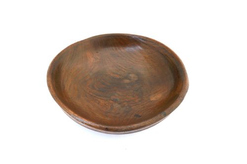 ANTIQUE TREEN EARLY 19THC ELM FOOTED TURNED DAIRY BOWL ENGLISH C182040 - ADDITIONAL PHOTO 2