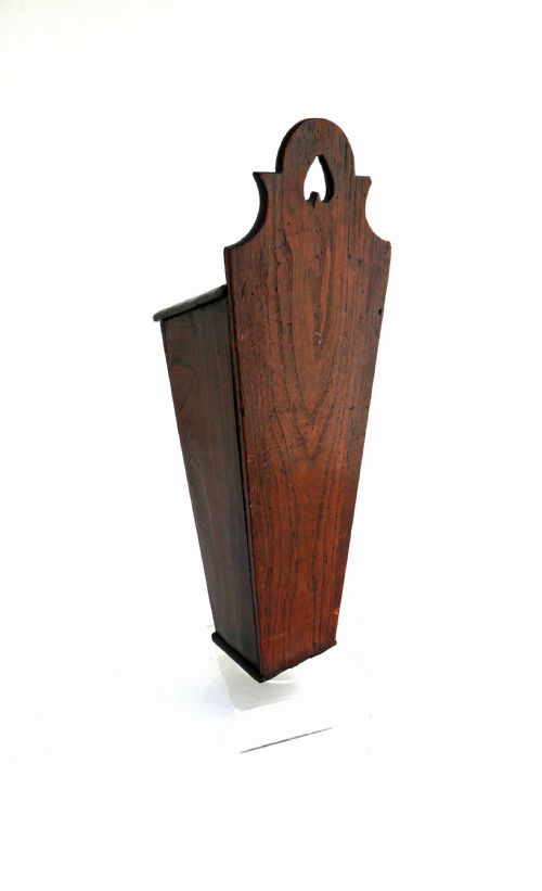 ANTIQUE COUNTRY LATE 18THC ELM CANDLEBOX WITH SHAPED HEART DECOR ENGLISH C178090 - ADDITIONAL PHOTO 2