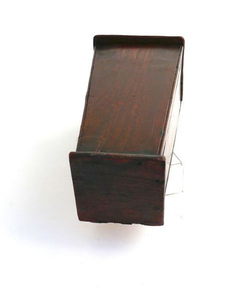 ANTIQUE COUNTRY LATE 18THC ELM CANDLEBOX WITH SHAPED HEART DECOR ENGLISH C178090 - ADDITIONAL PHOTO 4