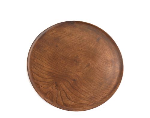 ANTIQUE EARLY TREEN 19THC ELM TURNED PLATTER OF GOOD SIZE COLOUR ENGLISH C184060 - ADDITIONAL PHOTO 2