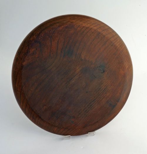 ANTIQUE EARLY TREEN 19THC ELM TURNED PLATTER OF GOOD SIZE COLOUR ENGLISH C184060 - ADDITIONAL PHOTO 3
