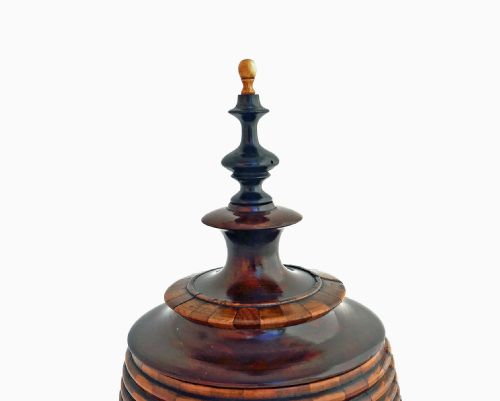ANTIQUE EARLY TREEN 19THC STAVED AND BANDED MAHOGANY DUTCH TOBACCO BARREL CONTINENTAL C180020 - ADDITIONAL PHOTO 1