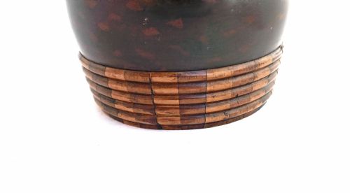 ANTIQUE EARLY TREEN 19THC STAVED AND BANDED MAHOGANY DUTCH TOBACCO BARREL CONTINENTAL C180020 - ADDITIONAL PHOTO 2