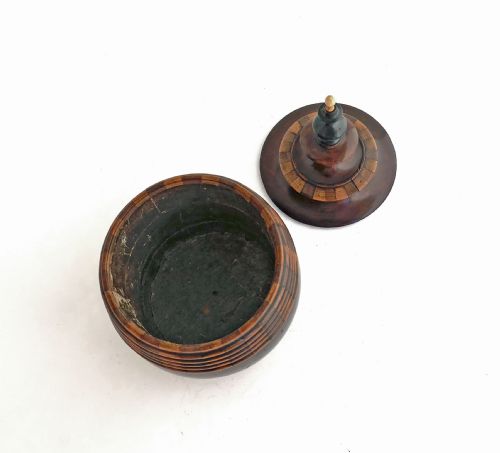 ANTIQUE EARLY TREEN 19THC STAVED AND BANDED MAHOGANY DUTCH TOBACCO BARREL CONTINENTAL C180020 - ADDITIONAL PHOTO 5