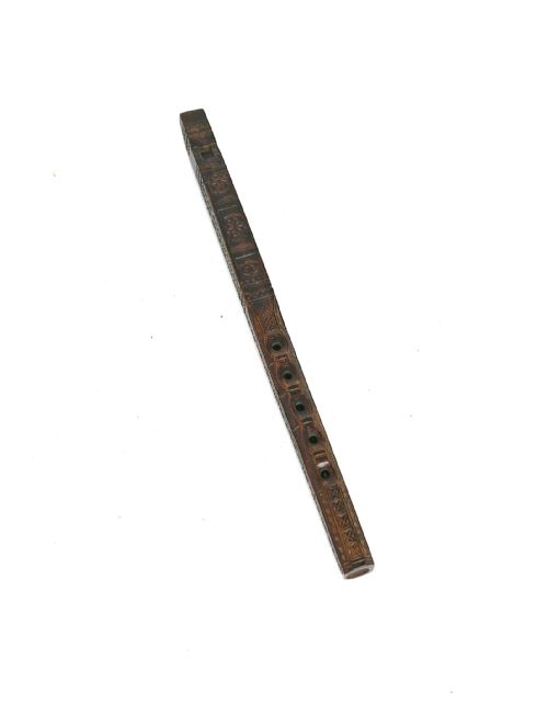 antique treen 19thc musical child's recorder with chip carved decoration english continental c186080 - CATEGORY: ANTIQUE MISCELLANEOUS - DATED 19TH CENTURY
