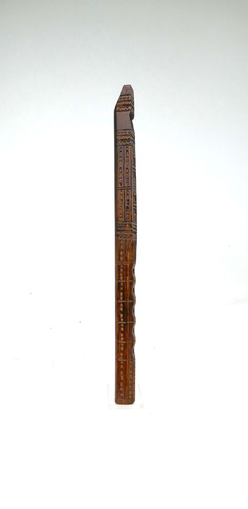 ANTIQUE TREEN 19THC MUSICAL CHILD'S RECORDER WITH CHIP CARVED DECORATION ENGLISH CONTINENTAL C186080 - ADDITIONAL PHOTO 4