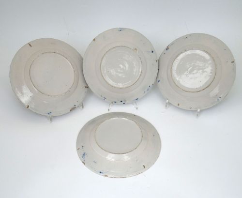 ANTIQUE EARLY POTTERY FOUR 18THC POLYCHROME DELFT PLATES DUTCH C176070 - ADDITIONAL PHOTO 2