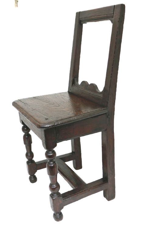 ANTIQUE 17THC OAK FURNITURE SINGLE JOYNED SMALL CHILD'S CHAIR FRENCH C167090 - ADDITIONAL PHOTO 1