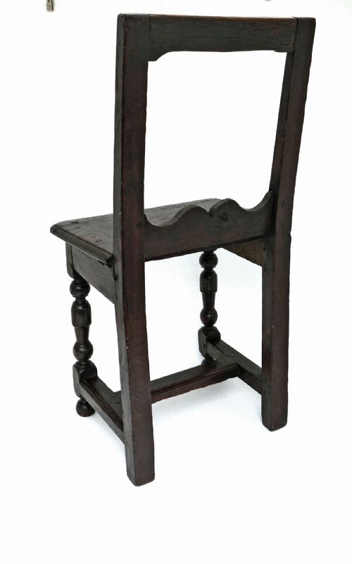 ANTIQUE 17THC OAK FURNITURE SINGLE JOYNED SMALL CHILD'S CHAIR FRENCH C167090 - ADDITIONAL PHOTO 2