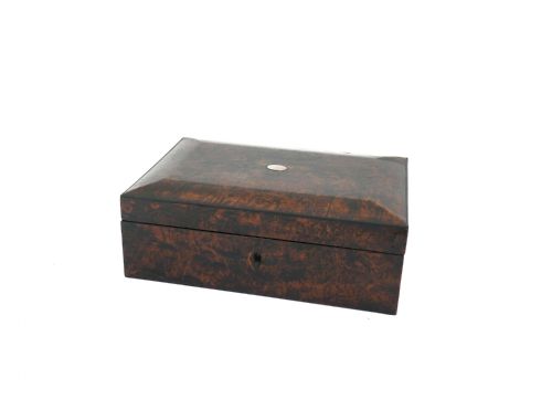 antique box 19thc burr mulberry ladies trinket jewellery box english c186080 - CATEGORY: ANTIQUE BOXES - DATED 19TH CENTURY