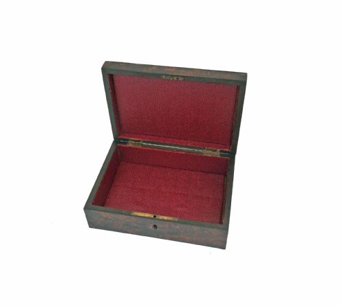 ANTIQUE BOX 19THC BURR MULBERRY LADIES TRINKET JEWELLERY BOX ENGLISH C186080 - ADDITIONAL PHOTO 2