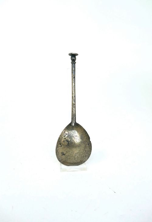 ANTIQUE EARLY METALWARE SINGLE 16THC ELIZABETH 1 LATTEN SEAL TOP SPOON ENGLISH C156080 - ADDITIONAL PHOTO 3