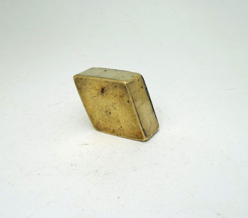 ANTIQUE EARLY METALWARE 19THC SINGLE BRASS DIAMOND SHAPE SNUFF BOX ENGLISH C180020 - ADDITIONAL PHOTO 2