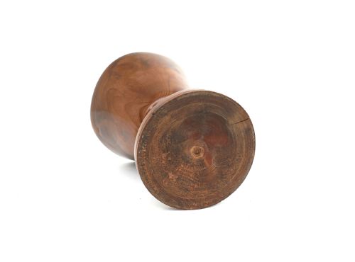 ANTIQUE EARLY SINGLE TREEN TURNED 19THC YEW WOOD DRINKING GOBLET ENGLISH C180020 - ADDITIONAL PHOTO 1