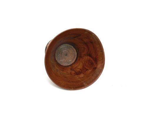 ANTIQUE EARLY SINGLE TREEN TURNED 19THC YEW WOOD DRINKING GOBLET ENGLISH C180020 - ADDITIONAL PHOTO 2
