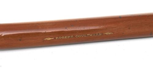 ANTIQUE TREEN 20THC PENCIL CASE WITH OWNERS NAME ROBERT COULTHARD ENGLISH EARLY 20THC - ADDITIONAL PHOTO 1