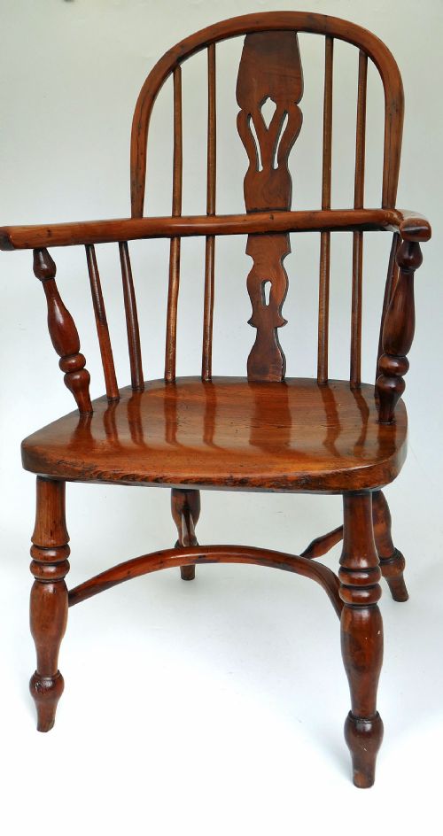 antique 19thc furniture child's low back windsor yew elm armchair english c184060 - CATEGORY: ANTIQUE CHAIRS - DATED 19TH CENTURY