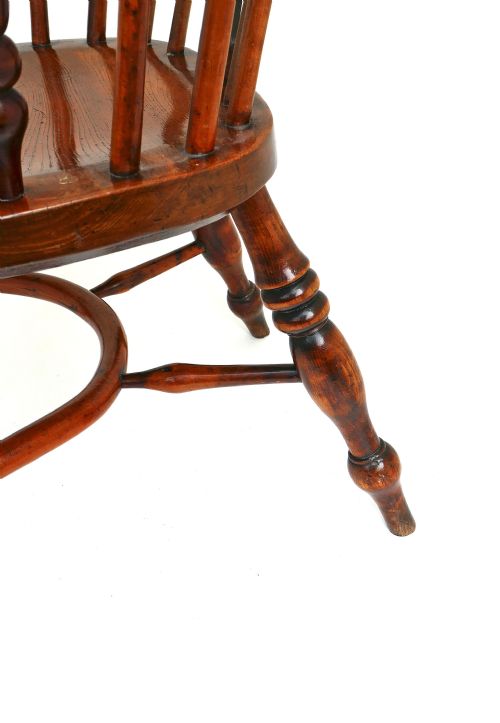 ANTIQUE 19THC FURNITURE CHILD'S LOW BACK WINDSOR YEW ELM ARMCHAIR ENGLISH C184060 - ADDITIONAL PHOTO 4