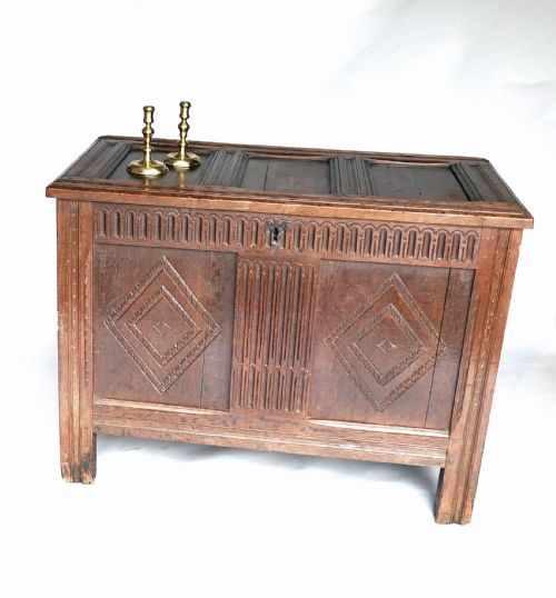 antique furniture early 17thc period oak joyned coffer english c160020 - CATEGORY: ANTIQUE CHESTS - DATED 17TH CENTURY