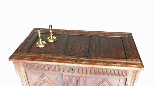 ANTIQUE FURNITURE EARLY 17THC PERIOD OAK JOYNED COFFER ENGLISH C160020 - ADDITIONAL PHOTO 1