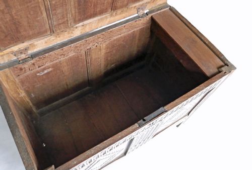 ANTIQUE FURNITURE EARLY 17THC PERIOD OAK JOYNED COFFER ENGLISH C160020 - ADDITIONAL PHOTO 3