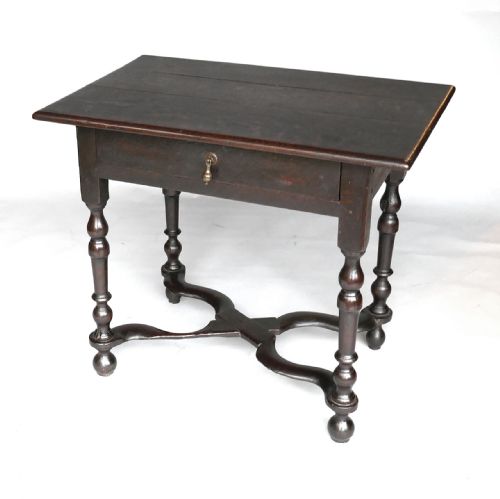 antique oak country furniture 17thc x stretcher side table english c167090 - CATEGORY: ANTIQUE FURNITURE - DATED 17TH CENTURY