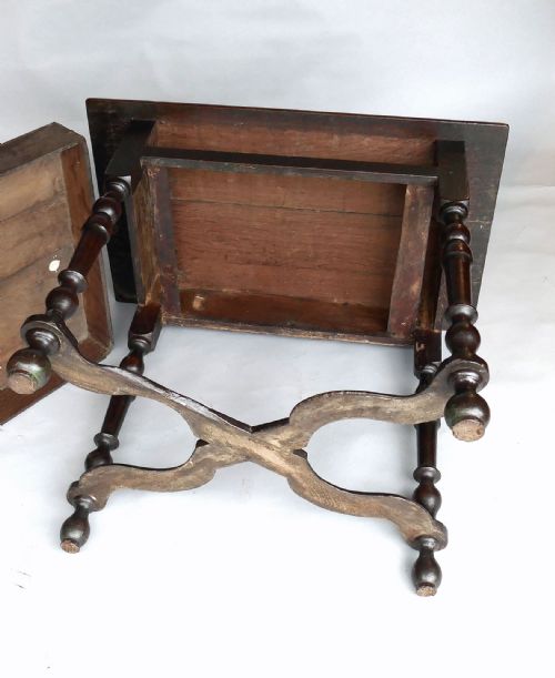 ANTIQUE OAK COUNTRY FURNITURE 17THC X STRETCHER SIDE TABLE ENGLISH C167090 - ADDITIONAL PHOTO 5