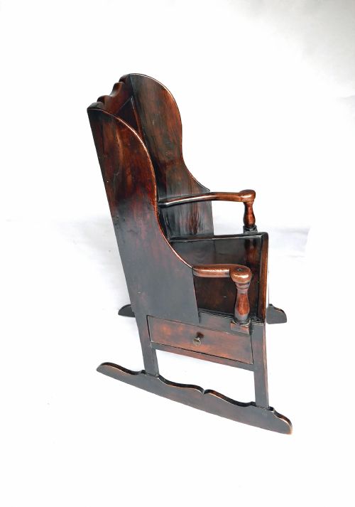 ANTIQUE COUNTRY FURNITURE 18THC SINGLE ASH ELM LAMBING CHAIR YORKSHIRE DALES C177090 - ADDITIONAL PHOTO 1