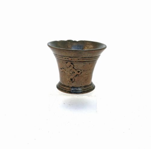 antique early metalware 17thc bronze endless knot mortar english c166080 - CATEGORY: ANTIQUE METAL - DATED 17TH CENTURY