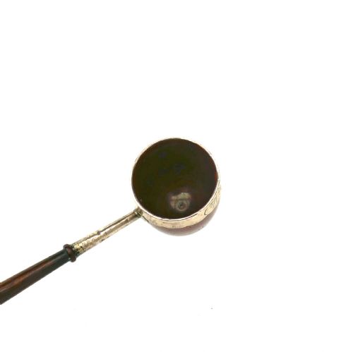 ANTIQUE TREEN 19THC COQUILLA NUT SILVER BANDED TODDY LADLE ENGRAVED WO SKINNER ENGLISH C186080 - ADDITIONAL PHOTO 4
