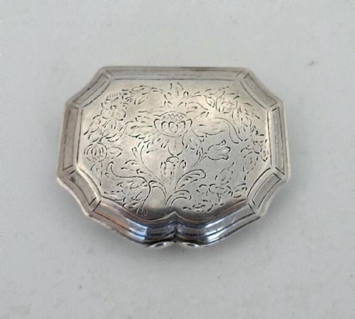 antique metalware 18thc silver engraved snuff box continental c176070 - CATEGORY: ANTIQUE BOXES - DATED 18TH CENTURY