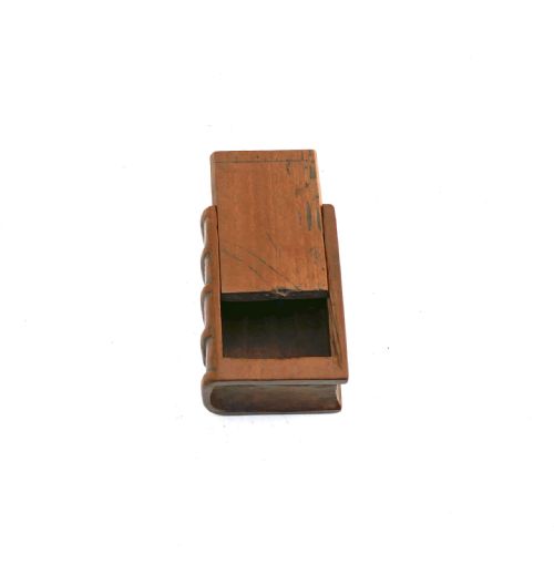 ANTIQUE TREEN 19THC FRUITWOOD BOOK SNUFF BOX ENGLISH FRENCH C184060 - ADDITIONAL PHOTO 1
